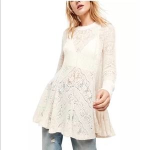 NWT FREE PEOPLE LACE TUNIC TOP S